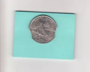 2001 Double Clip Rhode Island Quarter 25C UNCIRCULATED RAW COIN PICTURE INCLUDED - Picture 1 of 2