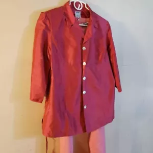 Women's Maternity Outfit with Beaded Top, Cotton Linen Jacket, Tunic & Pants - Picture 1 of 8