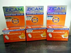 Zicam Ultra RapidMelts Zinc Orange Cream Flavor 3 X 18 Count = 54 Tablet - Picture 1 of 9