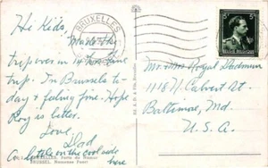 BRUXELLS BRUSSEL, 1954 TO BALTIMORE MD WITH 5f BE 724P - Picture 1 of 2