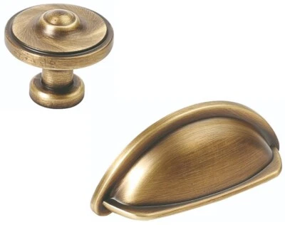 Antique Brushed Bronze Finish Kitchen Cabinet Bedroom 76mm Cup Handle 33mm Knob - Image 1 of 3