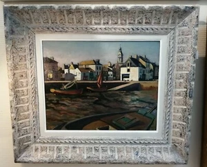 N*29-JACQUES VOLOT-[BEAUX-ARTS ANGERS]-BINIC LE PORT-DINARD-ÖL AUF LEINWAND-1921 - Bild 1 von 2