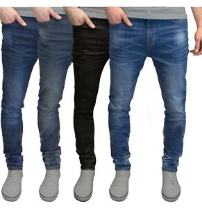 Jeans coupe mince homme pantalon denim extensible mince maigre décontracté jean