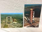 2 VINTAGE JOHN F KENNEDY SPACE CENTER APOLLO/SATURN V LARGE POST CARDS
