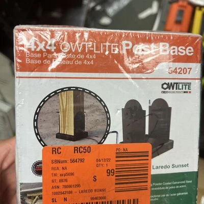 Ozco 54207 4x4 Post Base - Black - Image 1 of 4