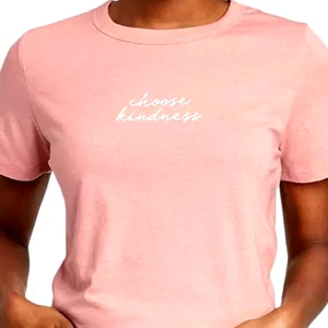 Women's Small "Choose Kindness" Short Sleeve Graphic T-Shirt - Misty Rose - Picture 1 of 6