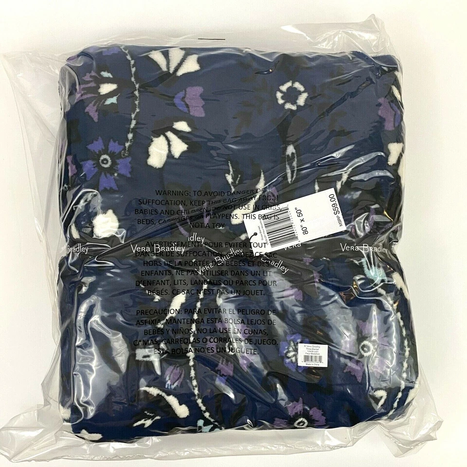 Vera Bradley Throw Blanket Fleur Medallion 80 X 50 Super Soft