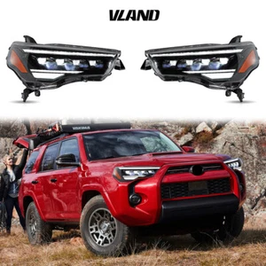 Headlights Assembly For 2014-2021 Toyota 4Runner w/LED DRL Projector Front Lamps - Picture 1 of 18