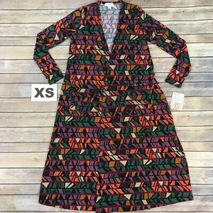 XS SARAH Cardigan LuLaRoe ~ MULTICOLOR PATTERN ~ Sizes 00-4; Duster Sweater - Picture 1 of 4