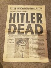 WWII STARS & STRIPES NEWSPAPER HITLER DEAD MAY 2 1945 EXTREMELY RARE