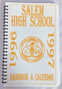 🍒 Salem Indiana High School 1996 1997 Manual y planificador de calendario SIN USAR 🍒 - Imagen 1 de 6