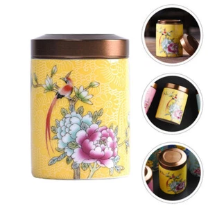 Ceramic Storage Canister Traditional Tea Tin Enamel Gift Box - Picture 1 of 3