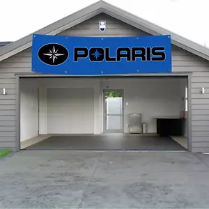 Polaris Snowmobile Banner 2x8 FT Racing Car Show Flags Garage Shop Wall Decor US - Picture 1 of 8