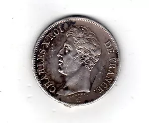 Charles X  ROI DE FRANCE 5 FRANCS 1826  L  BAYONNE  Argent Silver - Picture 1 of 4