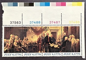US 1976 Scott # 1694a Corner Plate Block MNH OG Declaration of Independance 13¢ - Picture 1 of 2