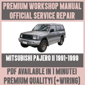 WORKSHOP MANUAL SERVICE AND REPAIR GUIDE for 1991-1999 MITSUBISHI PAJERO II - Picture 1 of 5