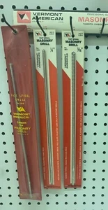 Vermont American Fast Spiral Masonry Drill Bit Carbide Tip Vintage NOS Quality - Picture 1 of 27