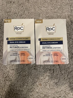 LOTE 2 Crema Doble Ojo RoC Derm Correxion Retinol + Péptidos 0.34oz Cada uno Foto 1 de 4