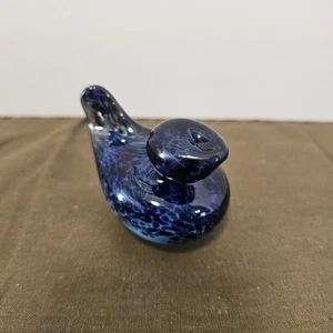 Mundgeblasene Kunst Glas blau Vogel Figur Briefbeschwerer - Bild 1 von 6