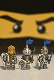 NEW Custom Lego Castle Crown Knight & King Minifigure Lot of 3 70401 70404 8508