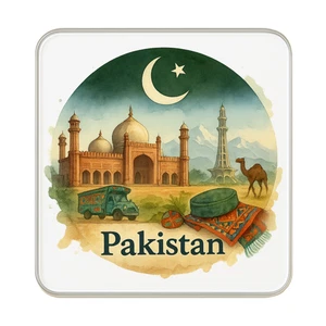 Pakistan Kühlschrankmagnet: Niedliches handgefertigtes Reise Souvenir Geschenk - Bild 1 von 5