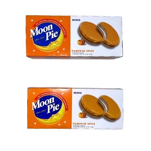 Moon Pie Minis Pumpkin Spice Marshmallow Sandwich Cookies Snack 2Boxes Halloween - Picture 1 of 3