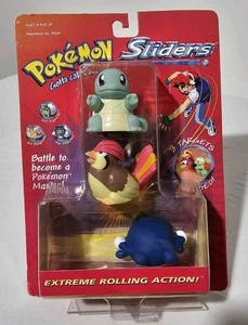 RARE 2000 POKEMON SLIDERS SQUIRTLE PIDGEOTTO POLIWHIRL FIGURE HASBRO NEW SEALED! - Picture 1 of 8