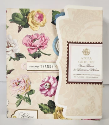 Anna Griffin Mini Flower and Sentiment Stickers Card Making New Sealed AG736 - Image 1 of 4