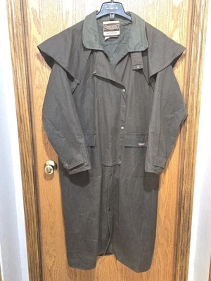 Abrigo plumero Driza-Bone Aussie Outback piel aceitosa marrón chaqueta de montar hecho en Australia Foto 1 de 4