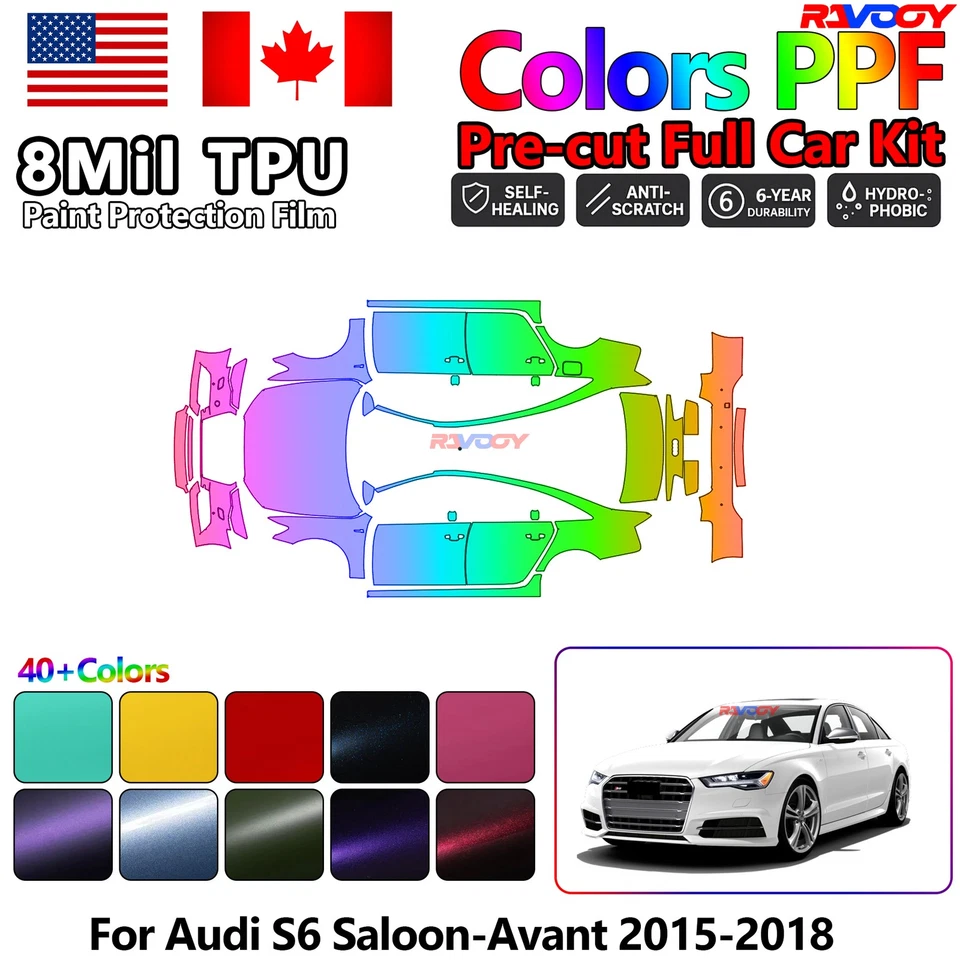 Color Precut PPF Paint Protection Film For Audi S6 Saloon-Avant 2015-2018 Foto 1 de 4