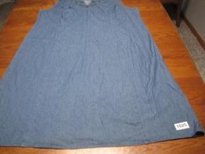 Coldwater Creek Women's 3X Denim Jean Beaded Front Maxi Dress Aztec Native - Picture 1 of 13