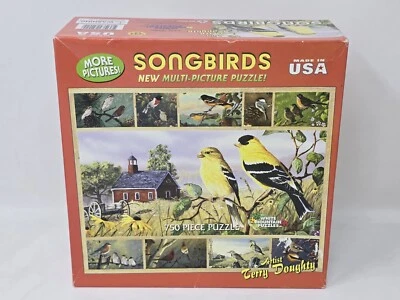White Mountain Puzzles Songbirds 750 Piece Multi-Picture Jigsaw Puzzle - NEW - Image 1 of 4