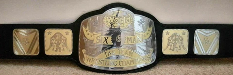 WORLD 6 SIX MAN TAG TEAM   CHAMPIONSHIP BELT ADULT SIZE Cover