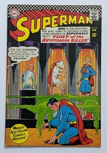 Superman #195 (Apr 1967, DC) FN- 5.5 Supergirl and Krypto appearance - Picture 1 of 3