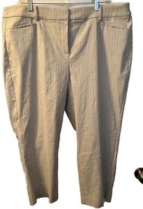 Lane Bryant Pants Women’s Size 20 Capri Tan Pinstripe 4 Season Slim Work NWT - Picture 1 of 7