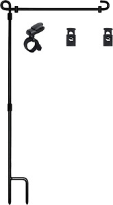  Premium Garden Flag Pole Holder Metal Powder-Coated Weather-Proof Paint with On