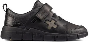 BNIB Clarks Boys ENCODE FLASH Black Leather School Shoes - Picture 1 of 7