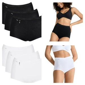Sloggi Basic Pearl Maxi Brief High Waist Knickers 3 Pack 95% Cotton 10221611 - Picture 1 of 24