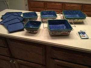 Temptations Snowy Night 14 Piece Christmas Holiday Casserole Nesting Bowls Lids - Picture 1 of 12