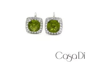 Ohrhänger 40 Brillanten 0,74ct Tw-Vsi 2 Peridot 4,30ct 18K 750 Weißgold - Bild 1 von 5