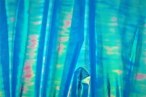 Blue Mermaid Unicorn Hologram Fabric reflective Latex PVC Barbie doll   - Picture 1 of 4