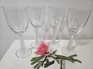 Vintage High stem ribbed wine goblets, set of 4 - Picture 1 of 6