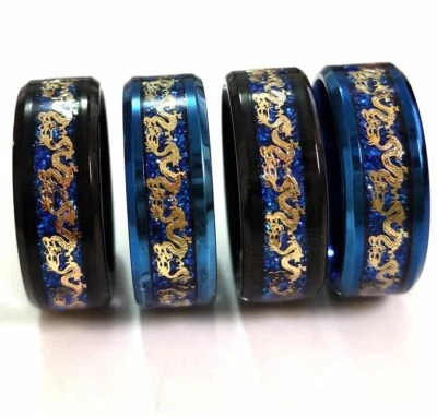 Anillo Dragón Calidad Superior 8mm Acero Inoxidable Genial Punk Anillo Hombres Gran Regalo 20 un. Foto 1 de 4