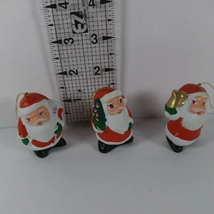Avon Christmas Tree Ornaments, 3 Santas - Picture 1 of 8