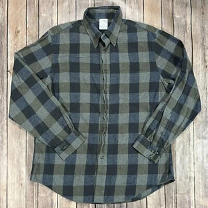 Brooks Brothers Regent Flannel Long Sleeve Button Shirt Large Blue Grey Plaid - Picture 1 of 6