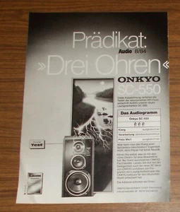Seltene Werbung vintage ONKYO SC-550 HiFi Lautsprecher Boxen 1984 - Bild 1 von 1