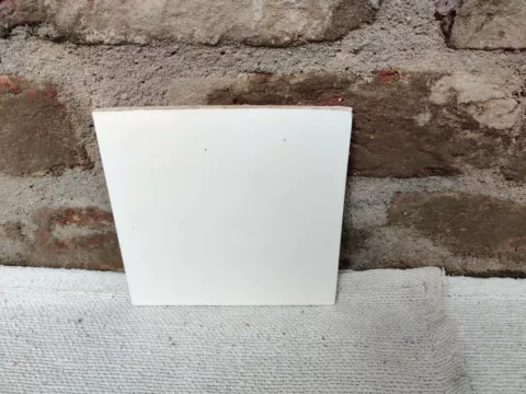 Vintage Architecture Furniture Tile Old Plain White Tile Japan 1940s CT117 Cover