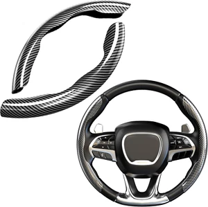 Funda volante fibra carbono negra, antideslizante, ajuste universal - Picture 1 of 12