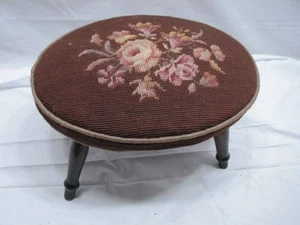 Frühe ovale Nadelspitze Kreuzstich Top Fuß Hocker Bank Auflage Dekor Sitz Floral - Bild 1 von 5