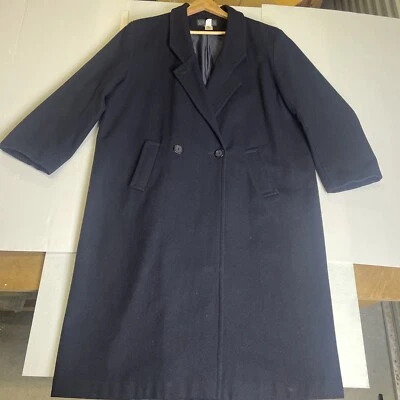 SABA Pure Wool Long Sleeve Longline Coat Jacket Blazer Size 16. Vintage - image 1 of 4